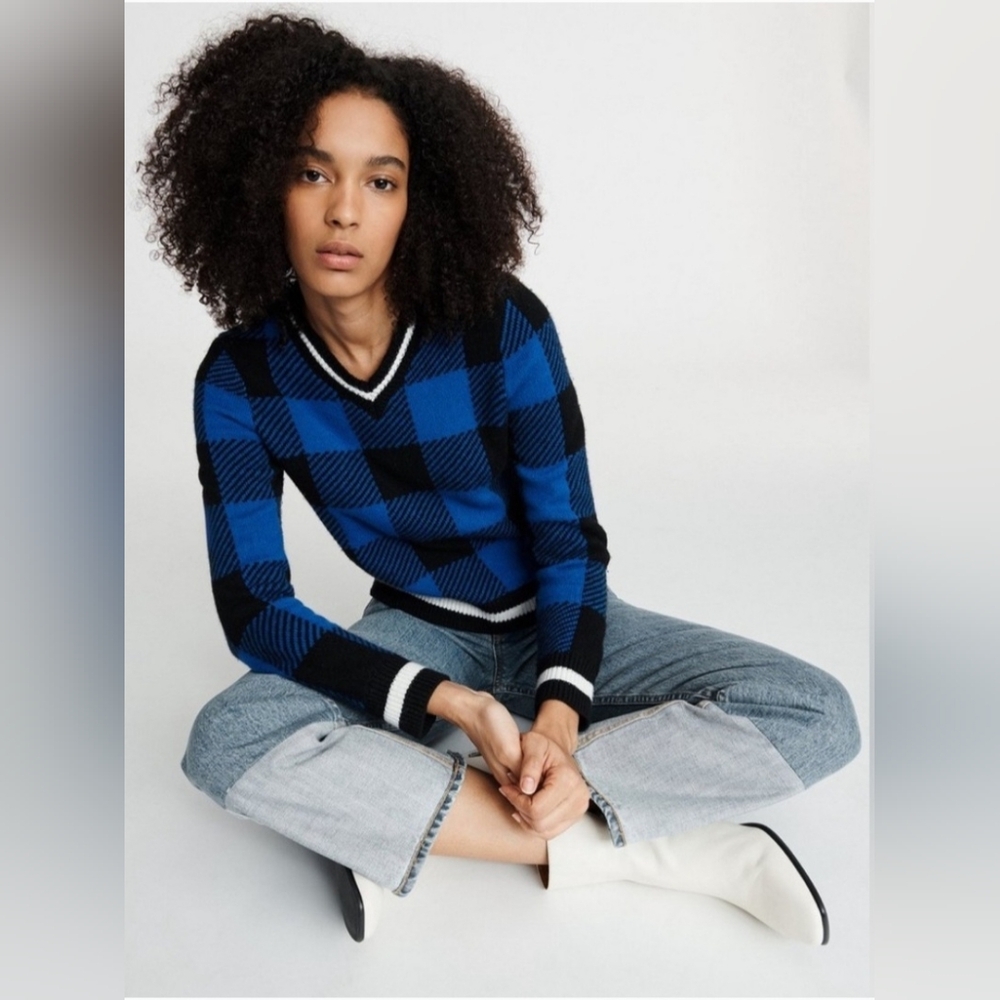 Rag & Bone GABBY V-NECK Sweater 100% Extra Fine Wool. - Picture 1 of 12